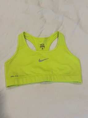 Nike Women’s Dri-FIT Neon Yellow Sports Bra Size M